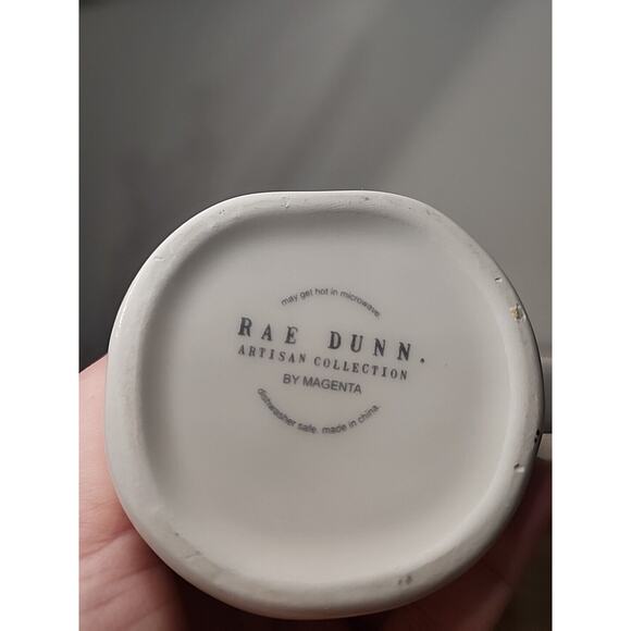 Rae Dunn HAUNTED Coffee Mug Cup White Mug BLACK INSIDE - Picture 5 of 6